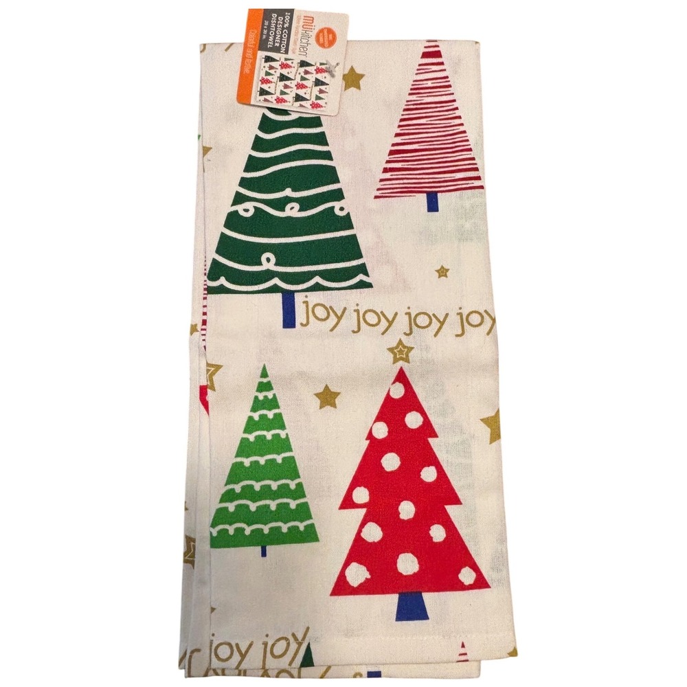 MÜkitchen Christmas Tree Joy‎ 100% Cotton Designer Dishtowel 20x30 4001-1421 NEW
